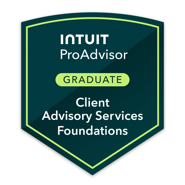 Intuit ProAdvisor Client Advisory Services Foundations graduate badge
