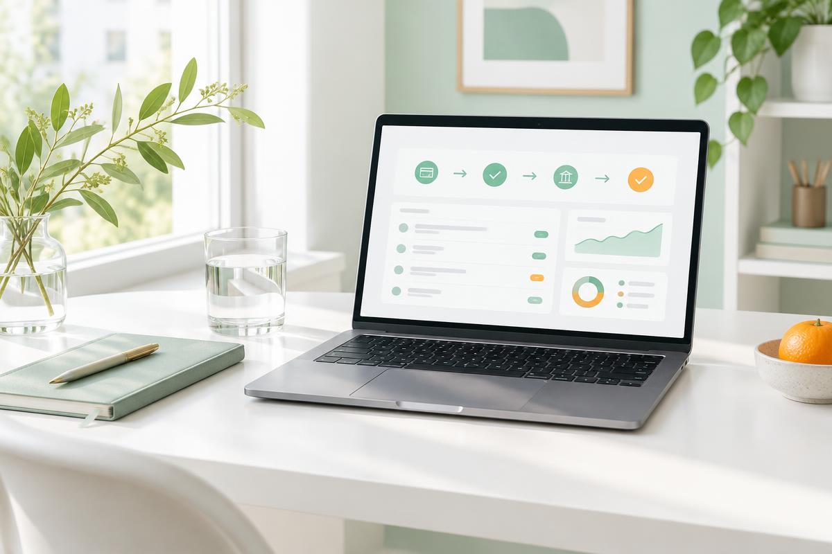 Organized digital workspace with a clear payment workflow